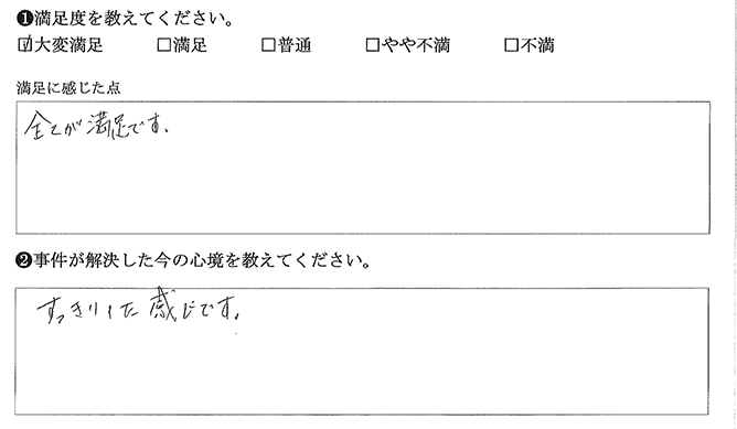 全てが満足です