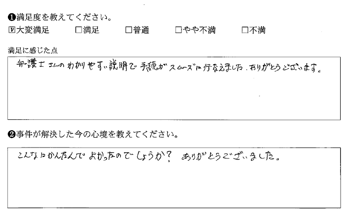 弁護士さんの説明がわかりやすかったです